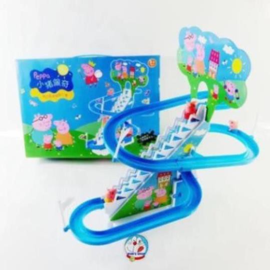 QNHA  Đồ chơi peppa pig leo bậc thang, cầu trượt dùng pin, có âm