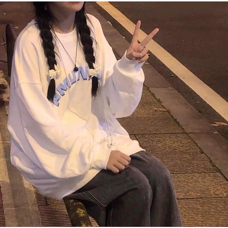 Áo Sweater Nỉ Bông In Thu Đông Ulzzang Unisex Form Rộng