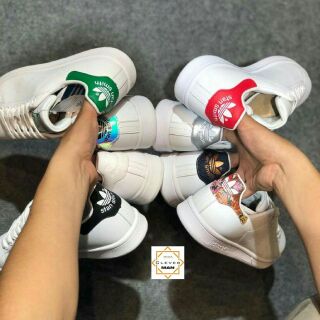 giày thể thao STAN SMITH gót bạc silver