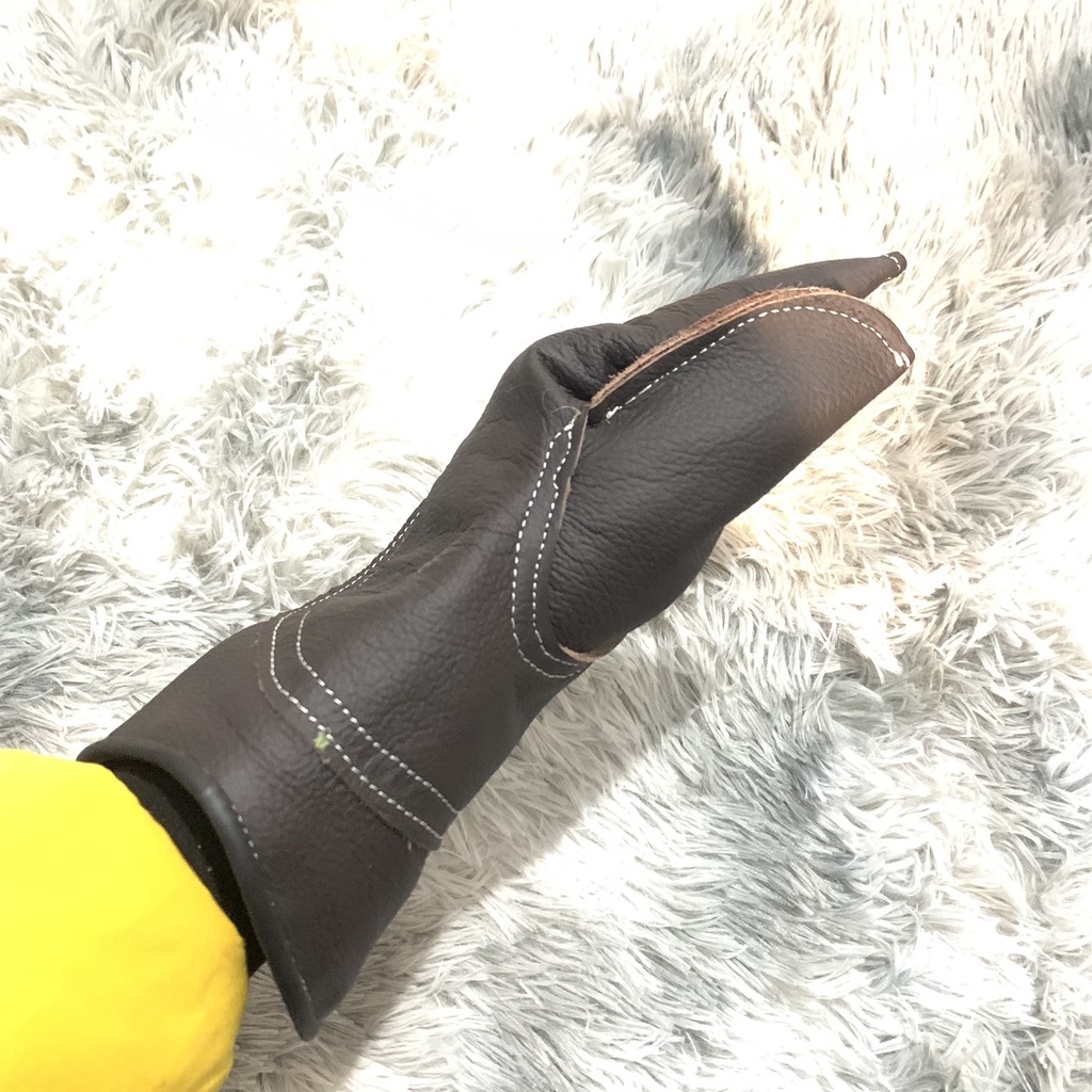 Phụ kiện chim săn - Găng tay chim săn mồi 5 ngón 2 lớp da bò thật chuyên dùng huấn luyện chim săn