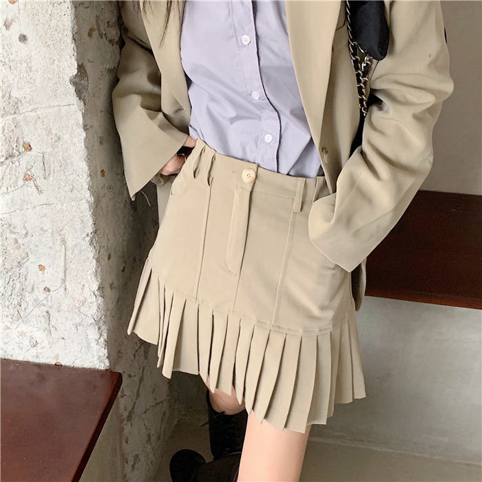 Chân Váy Xếp Ly Lưng Cao Màu Trơn Thời Trang 36979 | BigBuy360 - bigbuy360.vn