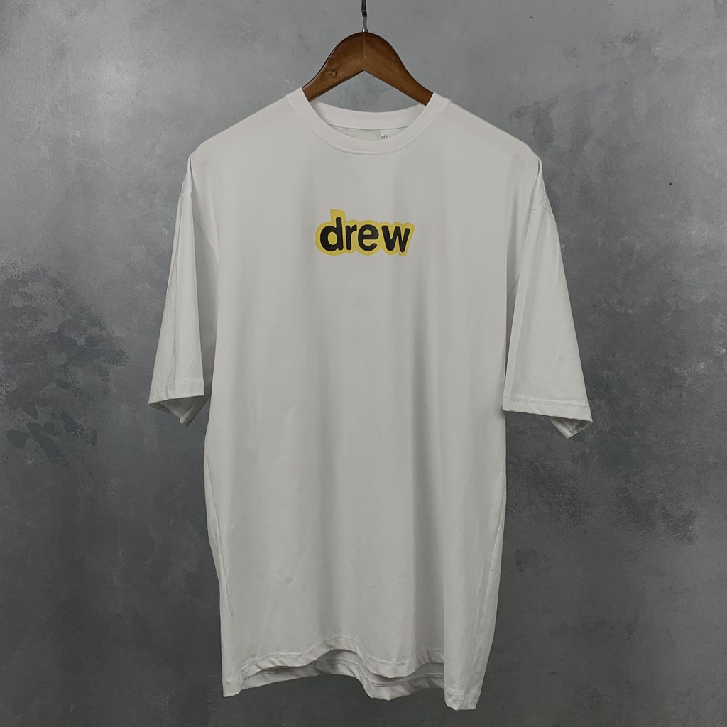 Áo thun nam nữ  chữ DREW áo phông tee unisex oversize cotton 100% đơn giản basic trắng đen form rộng trơn tay lỡ