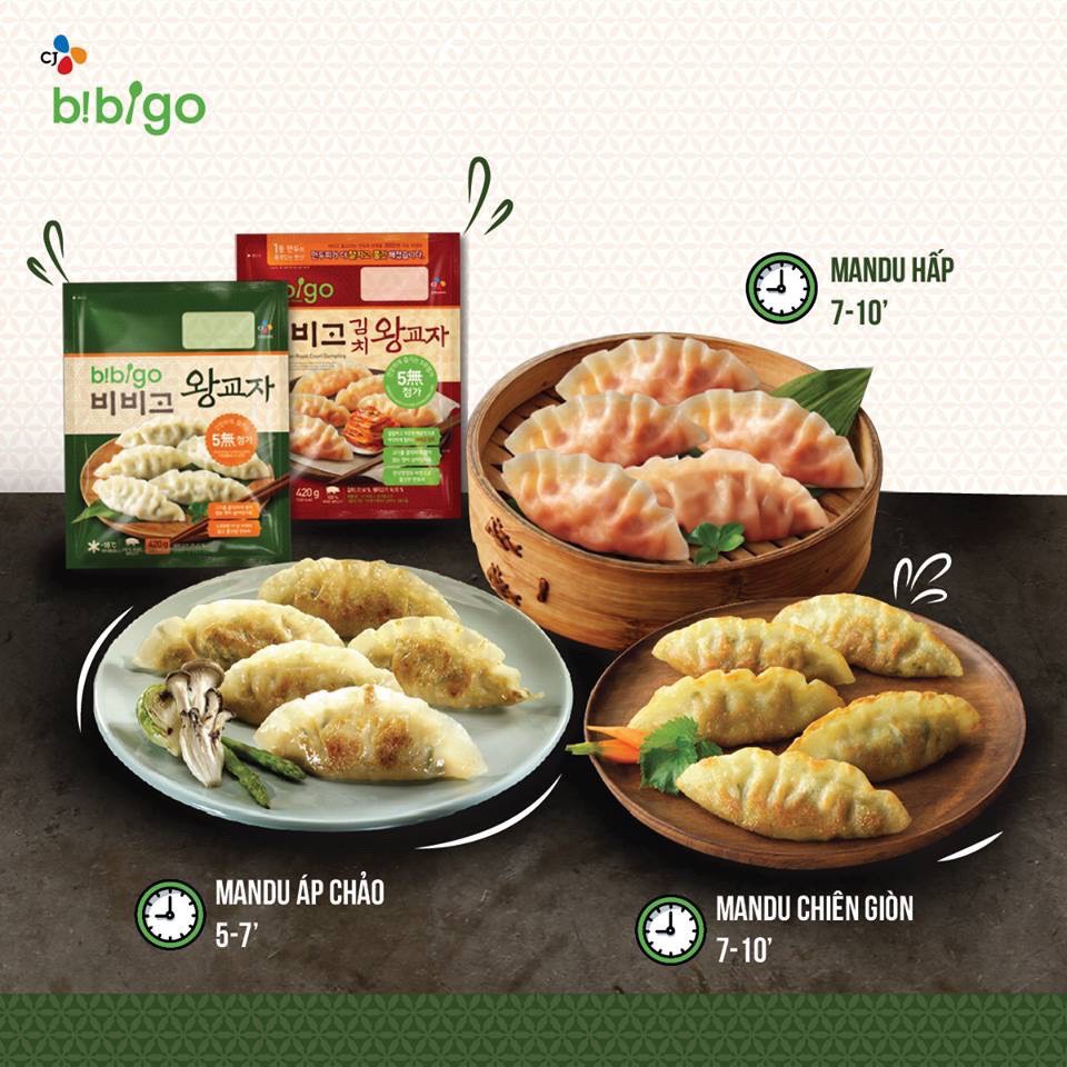 Bánh xếp mandu Bibigo 350g ( hải sản/thịt/thịt và bắp)