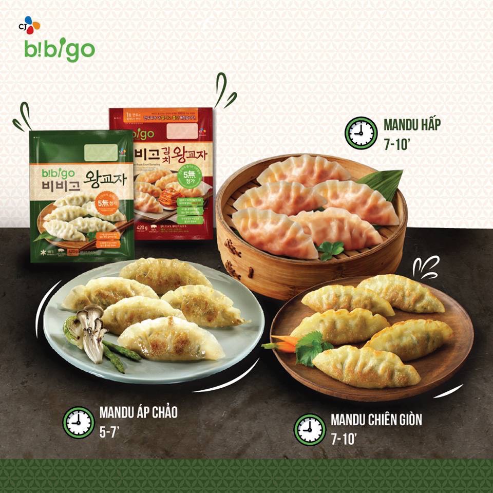 Bánh Xếp Mandu Bibigo Cj Hàn Quốc 350g Nhiều Vị (Chỉ giao Hoả Tốc TPHCM)