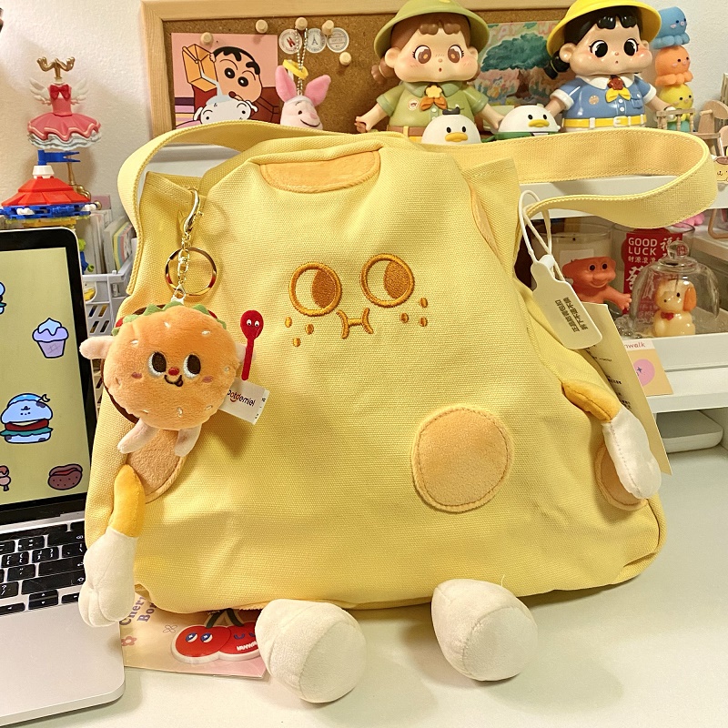 Túi vải đeo chéo/túi tote hình miếng pho mát