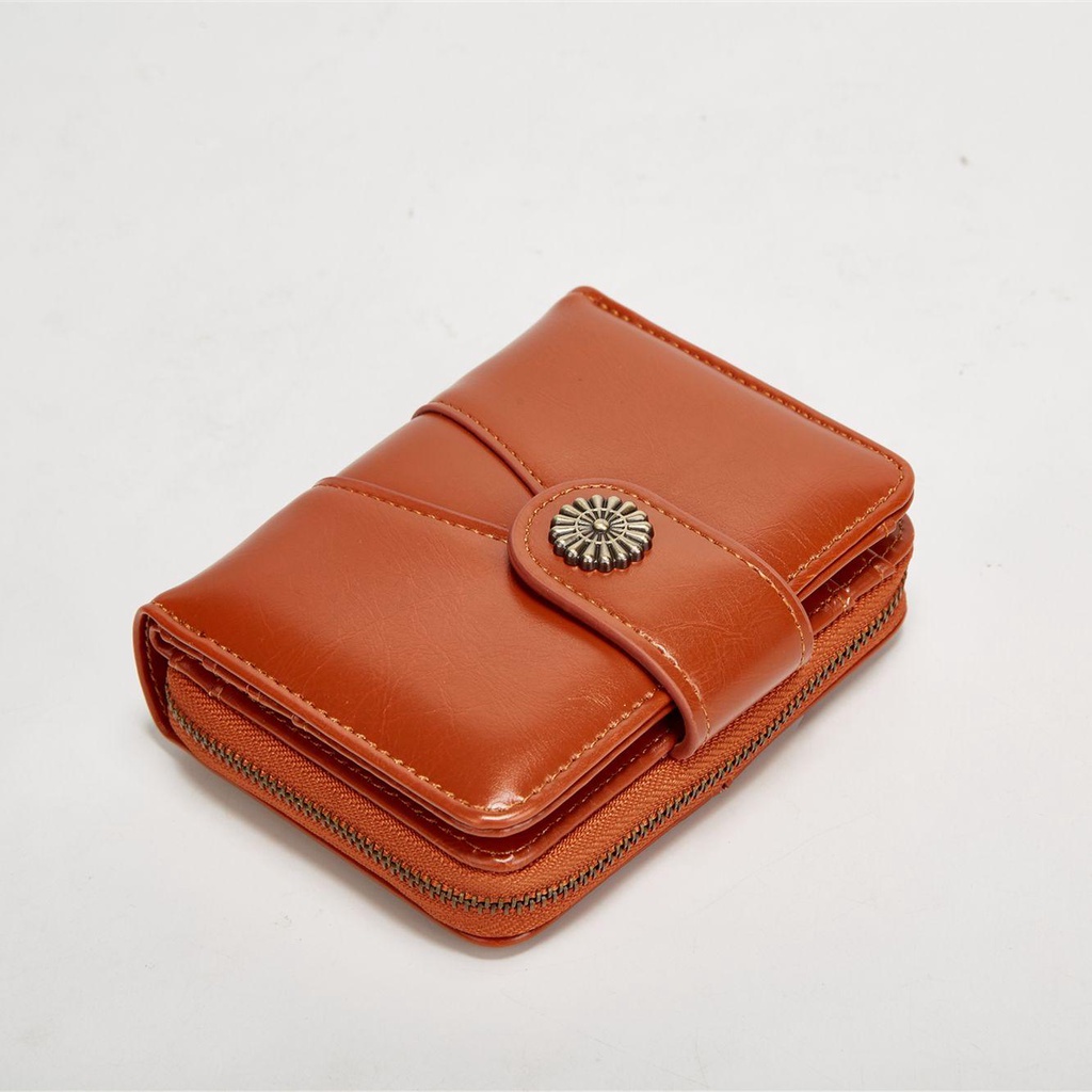 PATH Ví Ngắn Đựng Thẻ Phong Cách Vintage Cho Nữ Giá Đỡ