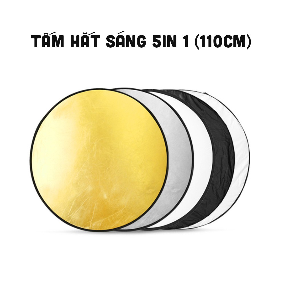 Tấm hắt sáng tản sáng 5 in 1 kích thước 110cm thích hợp dùng trong studio hay chụp ngoại cảnh