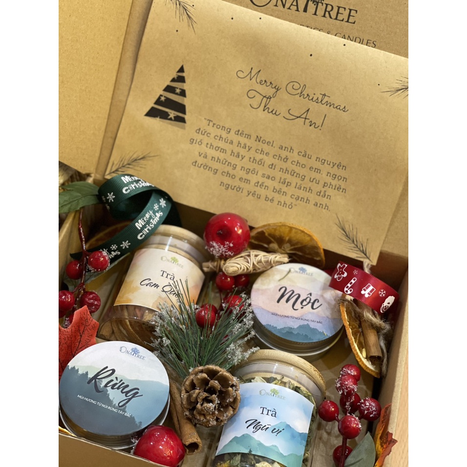 Set quà nến thơm tặng giáng sinh OnaTree