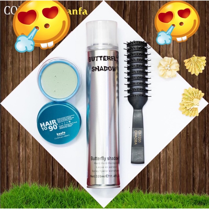 Combo Gôm bạc xịt tóc chai to 320ml và sáp vuốt tóc nam Cao Cấp dùng rất thích Shop em tặng kèm theo lược tạo kiểu