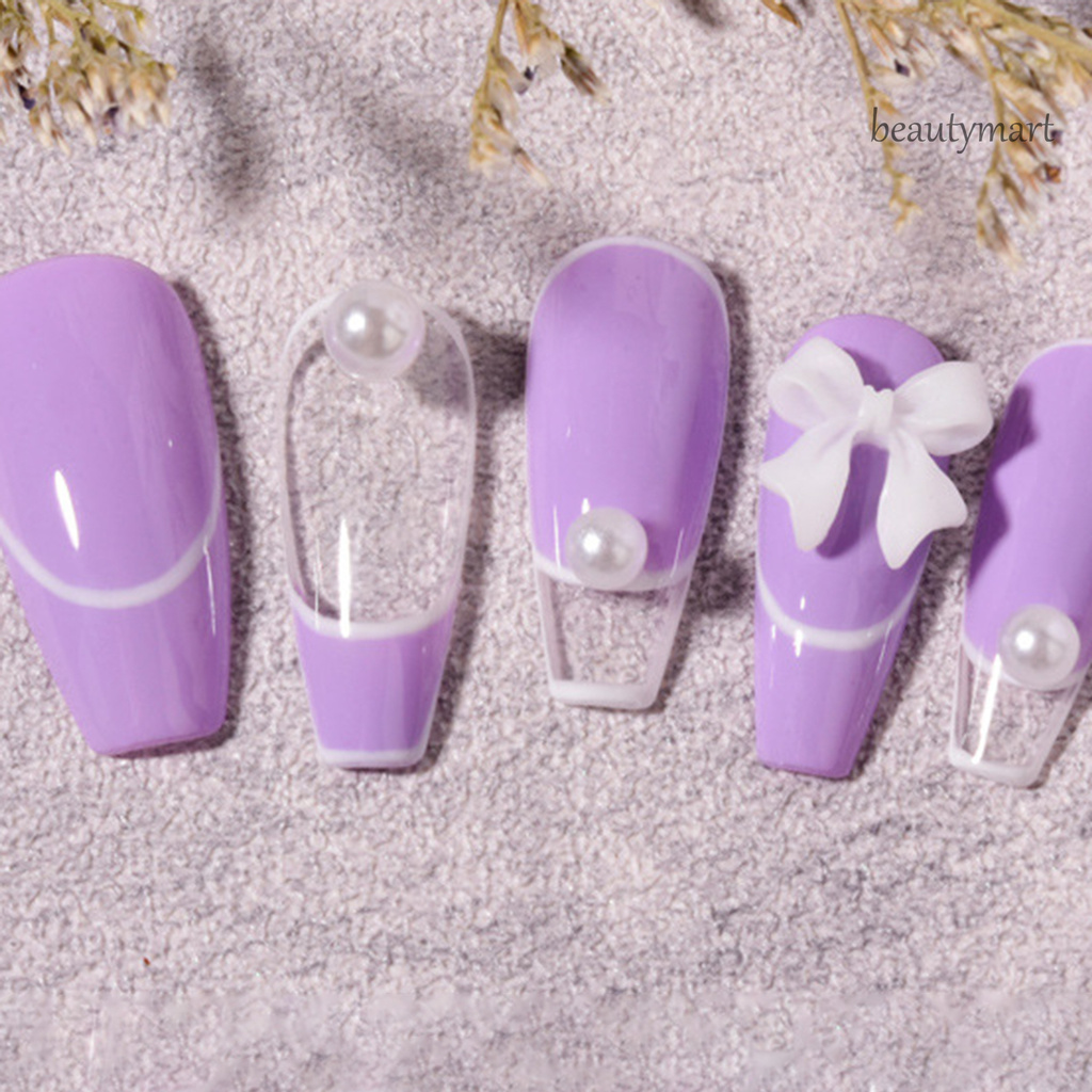 [Hàng mới về] Bộ 30 phụ kiện đính móng trang trí 3D hình nơ xinh xắn bằng nhựa resin nhiều màu sắc