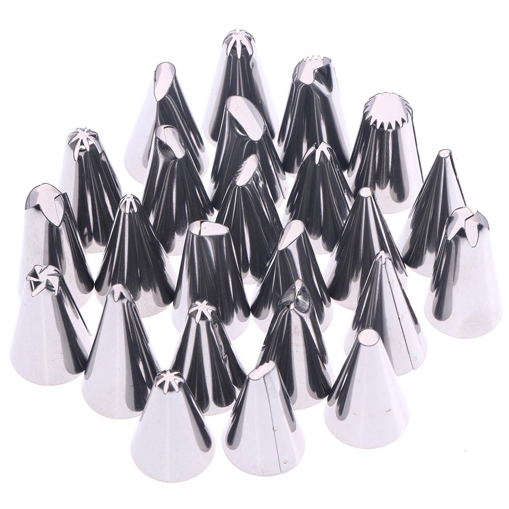 Bộ 24 đuôi bắt bông kem bằng thép không gỉ