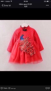 Váy sườn xám hình thêu