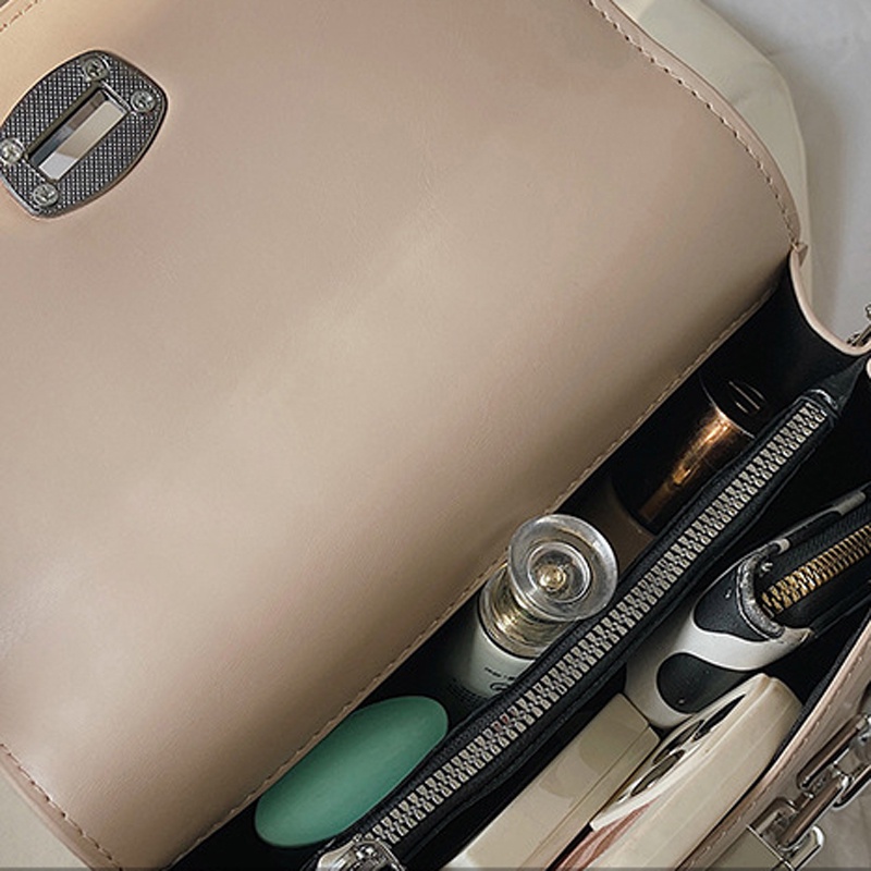 Túi Đeo Vai Hình Vuông Cỡ Nhỏ Màu Trơn Thêu Họa Tiết Thời Trang Cho Nữ