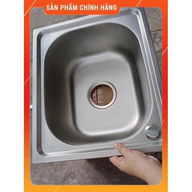 (SALE) CHẬU RỬA CHÉN 1 HỘC + VÒI CHÉN LẠNH INOX304 + XẢ INOX