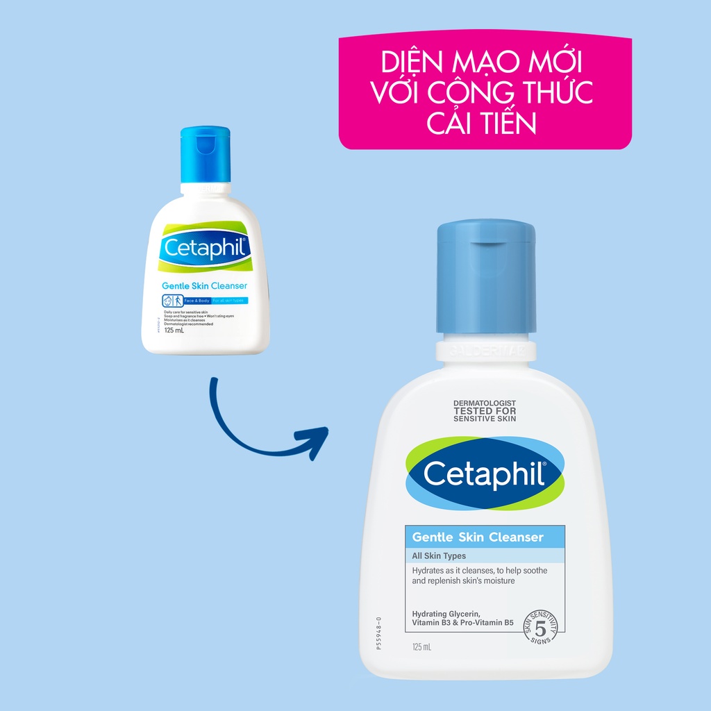 Sữa rửa mặt làm sạch dịu nhẹ không xà phòng Cetaphil Gentle Skin Cleanser 473ml I 250ml I 125ml - TD Shop