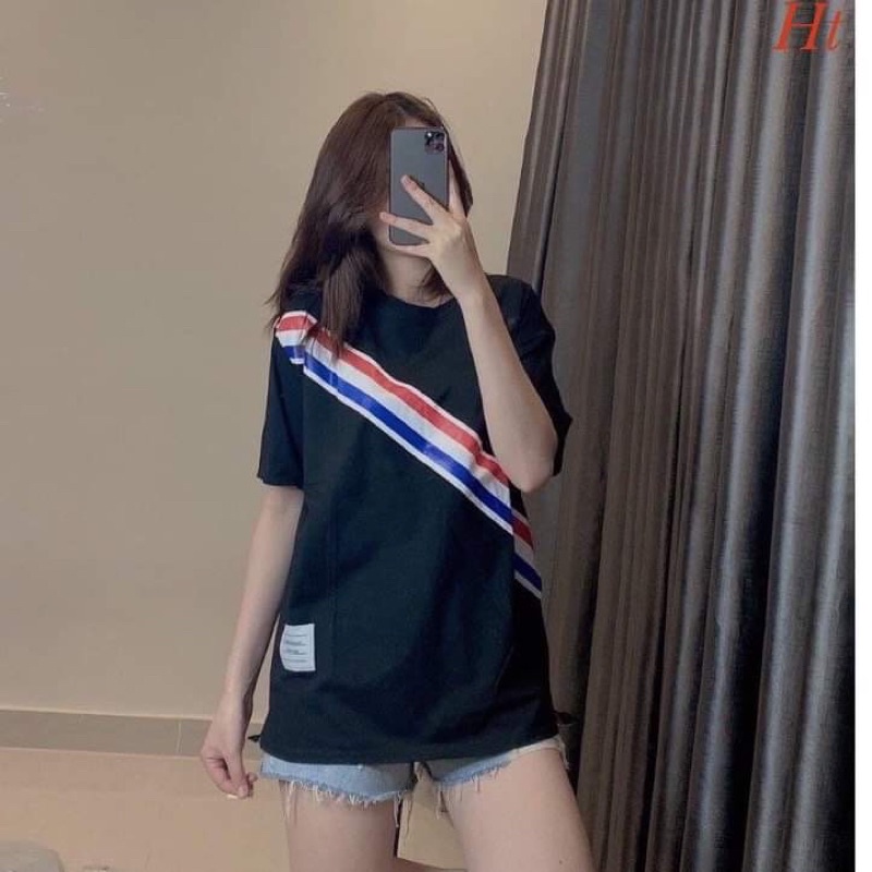 Áo phông sọc chéo xanh đỏ HT12