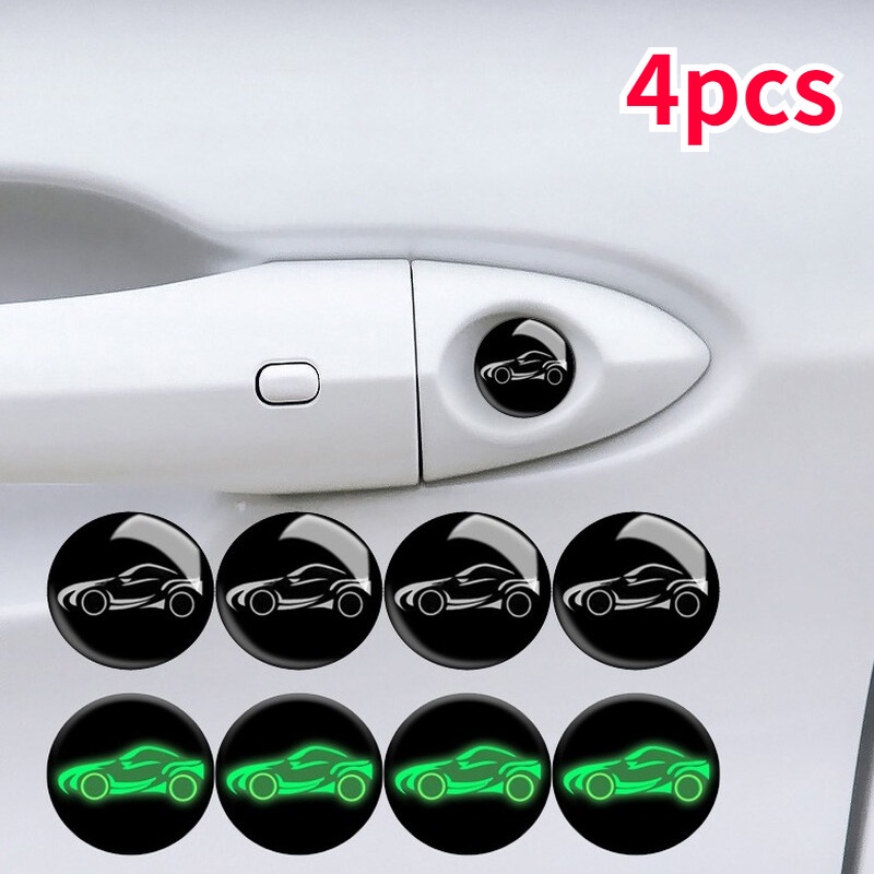 Bộ 4 Đề Can Dán Lỗ Khóa Cửa Xe Hơi Tự Dính Chống Bụi