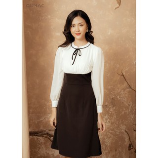 Đầm nữ phối màu trắng đen GUMAC MS12934