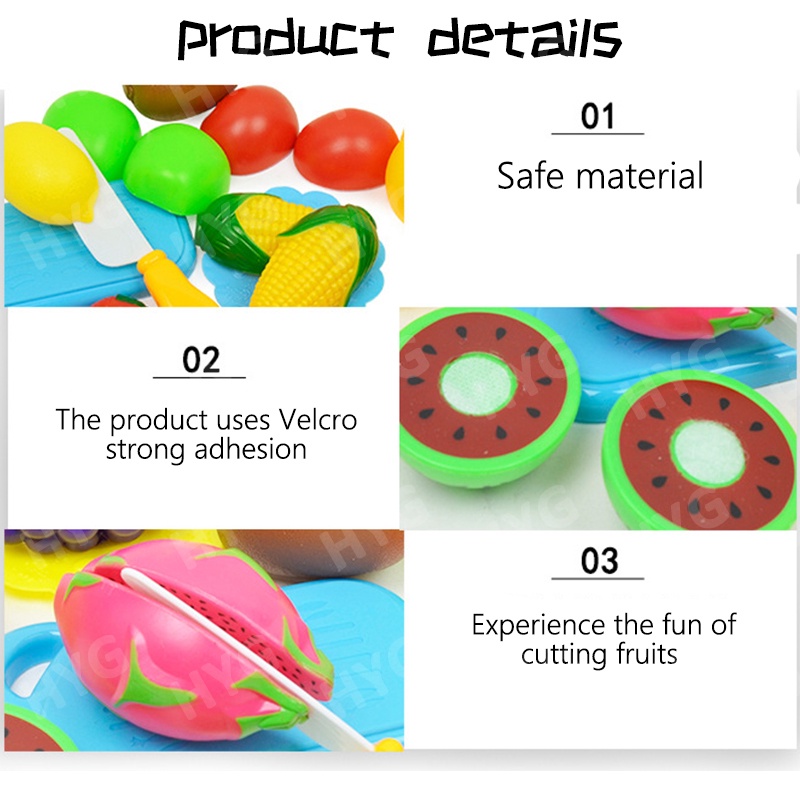 Bộ đồ chơi cắt rau củ/trái cây HYG Toys vui nhộn đầy màu sắc cho bé