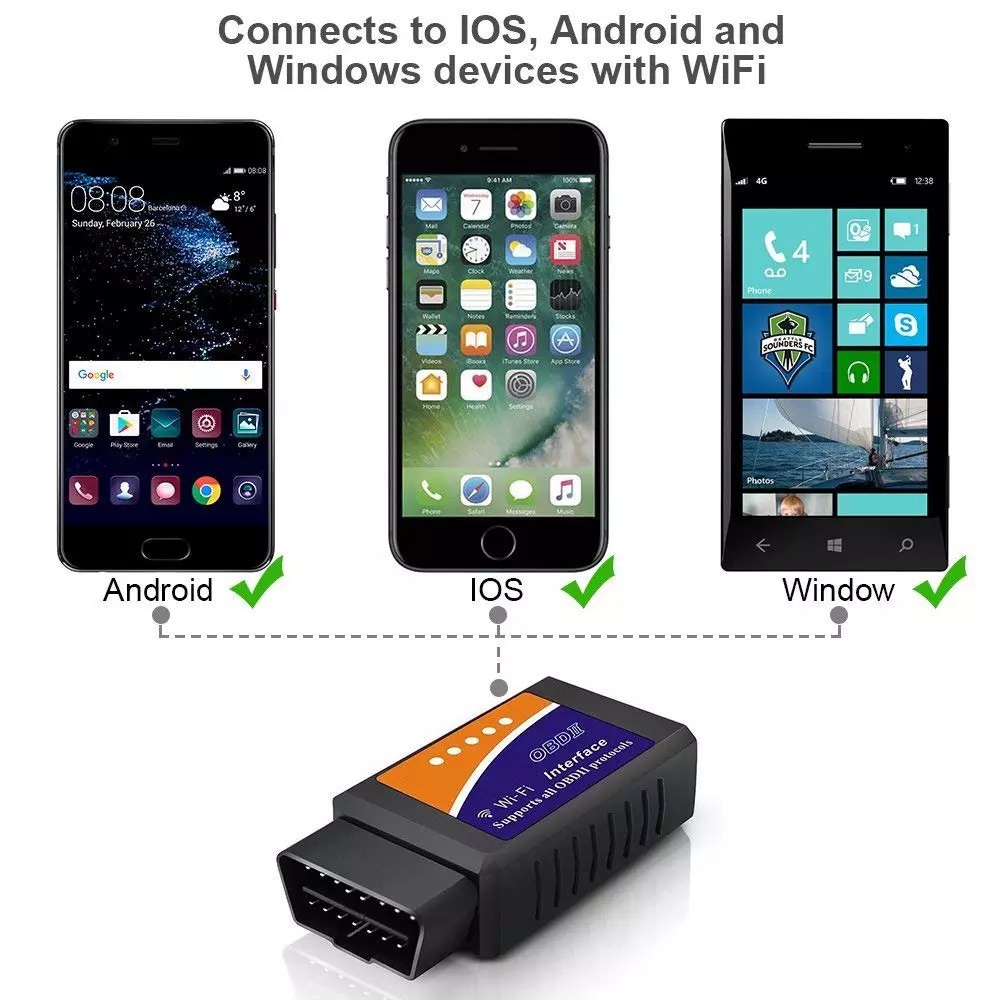 Thiết Bị Quét Mã Code Tự Động ELM327 Wifi V1.5 PIC18F25K80 ELM 327 OBD 2 Cho IOS Android ELM 327 V1.5 WI-FI ODB2