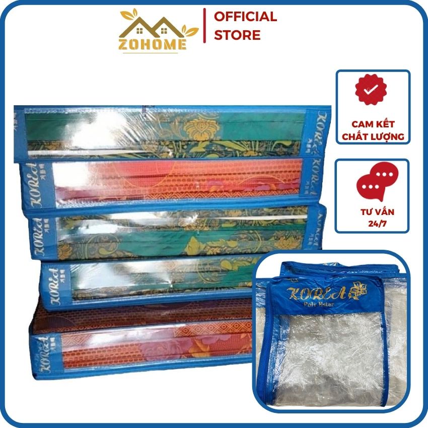 Túi đệm gấp 3 tấm PP dẻo 1m2 1m5 1m6 1m8 2m vỏ bọc cất nệm dày tối đa 9 phân túi đựng đệm cao su dẻo ZO HOME dungemishop