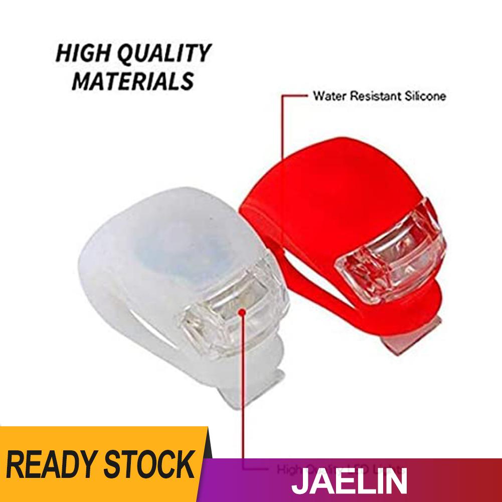 Set 2 đèn LED cảnh báo an toàn chống thấm nước gắn phía trước và sau xe đạp