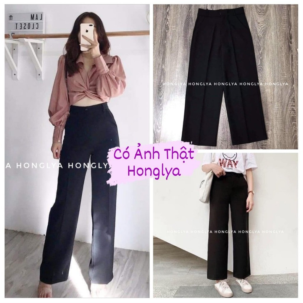 [Ảnh thật] Quần cullotes ống rộng phong cách ulzzang dài 94cm hot hit