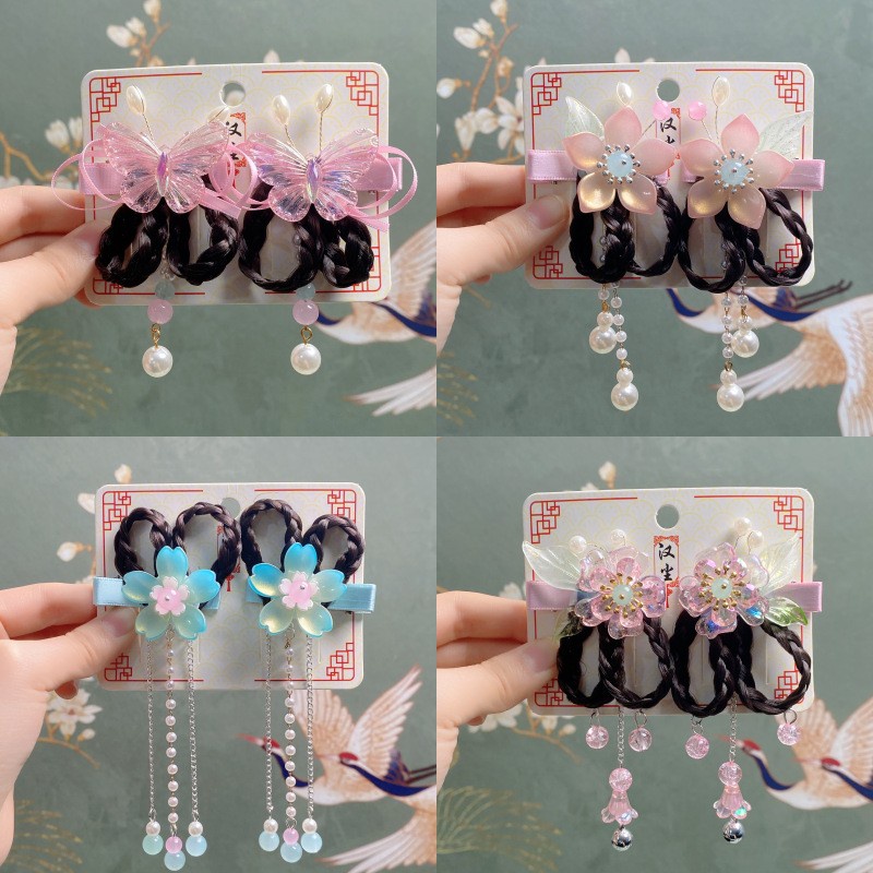 Set 1 Cặp Kẹp Tóc Gắn Hoa/Thỏ Dễ Thương Cho Bé