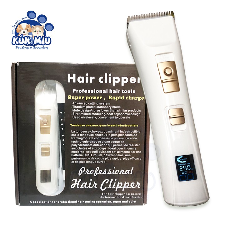 Tông đơ cho chó mèo dòng cao cấp Hair Clipper pin sử dụng 4 tiếng