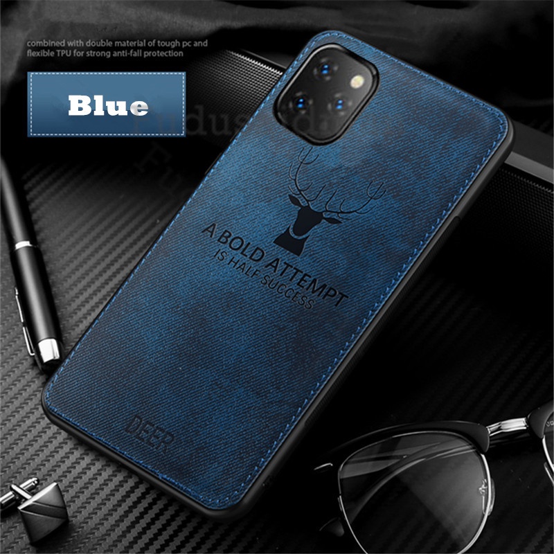 Ốp Điện Thoại Vải Mềm Họa Tiết Hươu Cho iPhone 11 Pro Xs Max XR Xs X 8 7 6s 6 Plus SE 2020