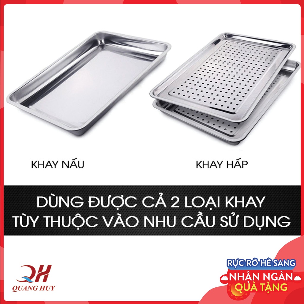 Khay nấu tủ cơm công nghiệp Quang Huy 60x40 nấu 5kg/mẻ, giá rẻ, ưu đãi hấp dẫn