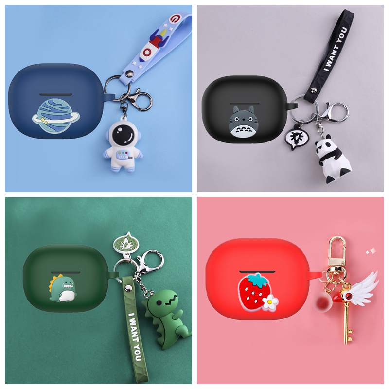 Vỏ Bảo Vệ Hộp Sạc Tai Nghe Anker Soundcore R100 Bằng Silicon Hình Khủng Long / Gấu Trúc Dễ Thương Kèm Móc Khóa Tiện Dụng