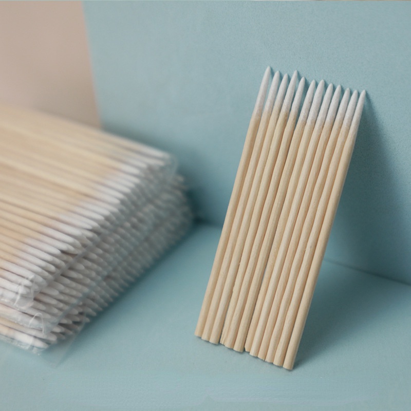 Set 100 Tăm Bông Cotton Dùng Một Lần Thiết Kế Hai Đầu Tiện Lợi Dễ Dùng