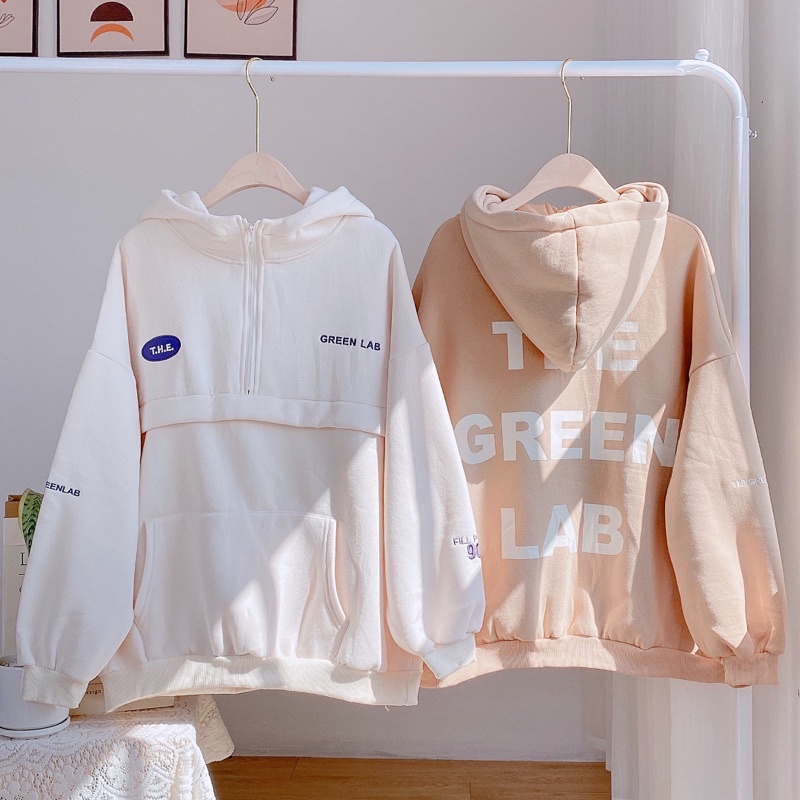 HOODIE khoá nửa chữ lưng