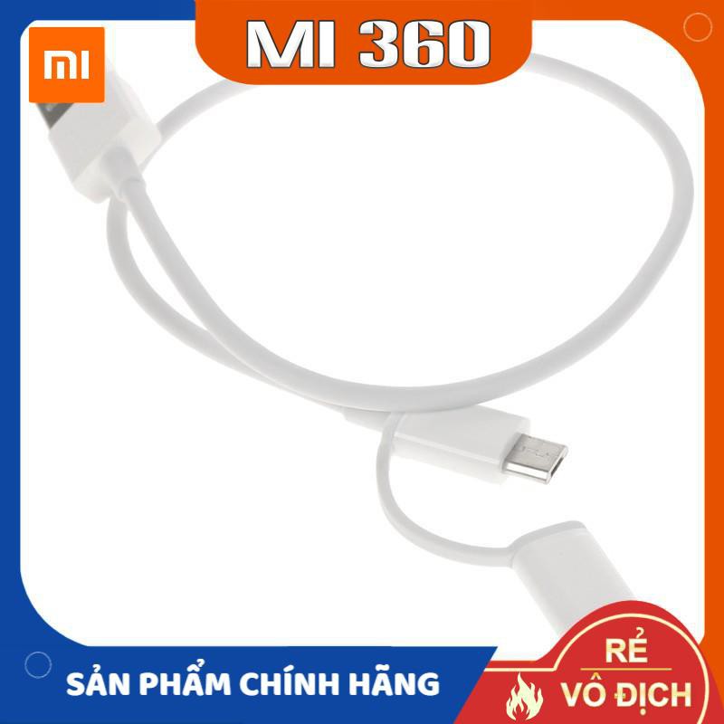 Cáp Sạc Đa Năng 2 Trong 1 USB Type-C / Micro USB Xiaomi Chính Hãng ✅ Cáp Sạc 2 In 1 Xiaomi Siêu Bền