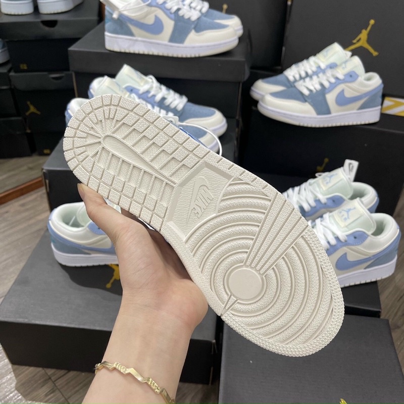 Full bill box+quà tặng🎁Giày thể thao_Jd paris xanh nỉ trắng nam nữ