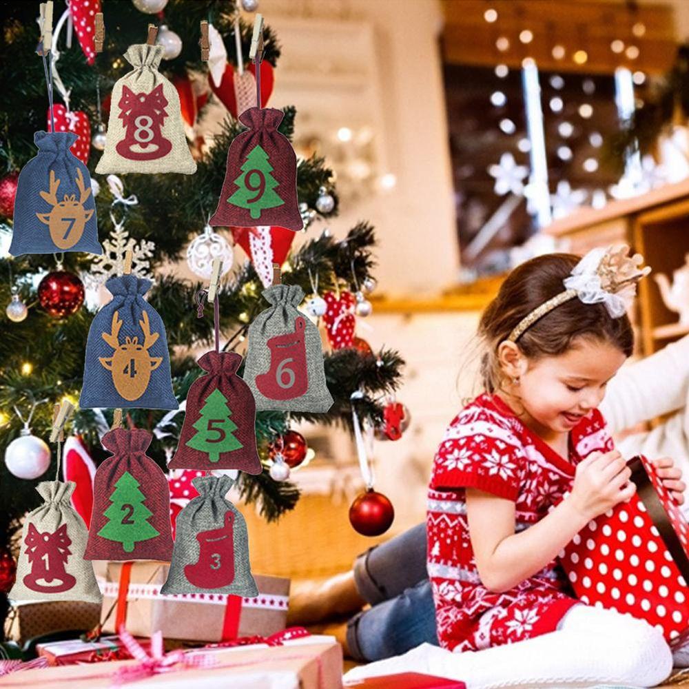 PINEVN Bộ 24 Lịch Đếm Ngược Bỏ Túi Hình Kẹo Dễ Thương