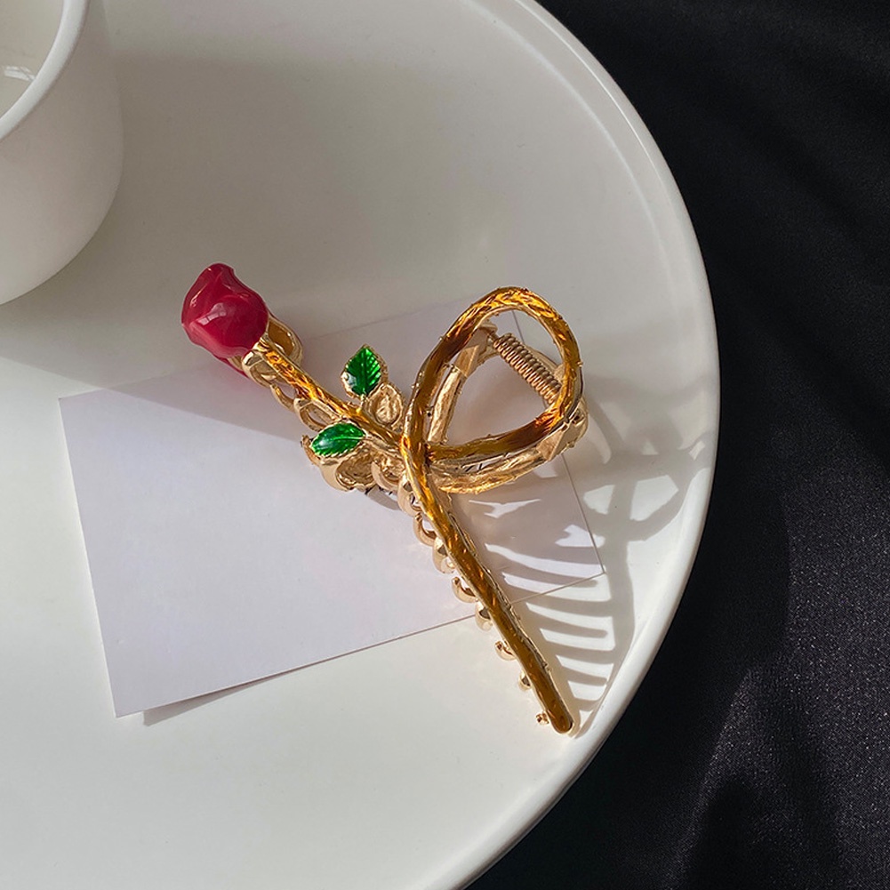 Kẹp Tóc Kim Loại Hình Hoa Hồng Thời Trang Cho Nữ