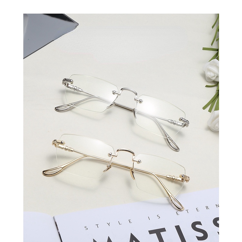 【+100°~+400°Kính Đọc Sách Không Gọng Chống Ánh Sáng Xanh Chống Mệt Mỏi Cho Nam Và Nữ