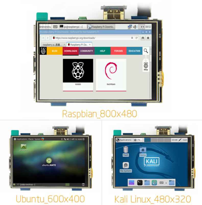 Màn Hình Lcd Hdmi Usb Cảm Ứng 3.5 Inch Dành Cho Raspi3508