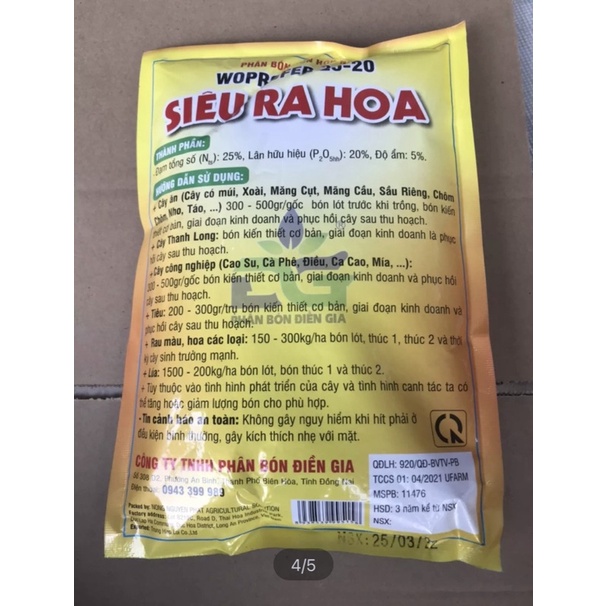 Phân bón Siêu Ra Hoa kích ra hoa hiệu quả gói 700gram