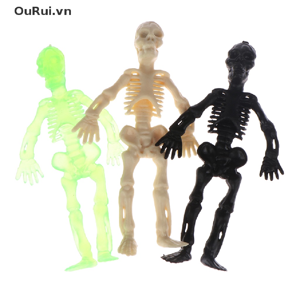 Bộ 5 Món Đồ Chơi Đầu Lâu Zombie Bằng PVC Trang Trí Tiệc Halloween