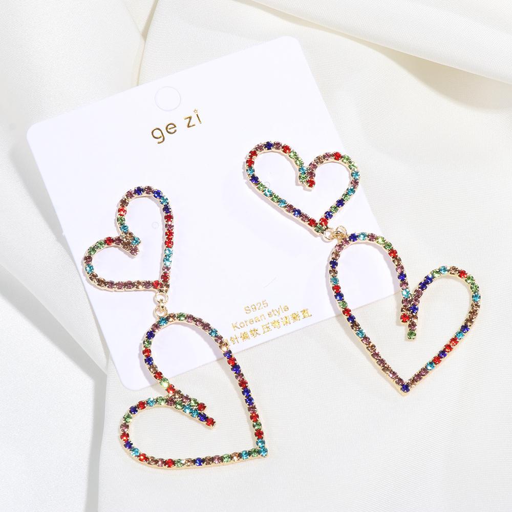 Bông Tai Dạng Vòng Hình Trái Tim Đôi Thời Trang Đẹp Mắt 1 #