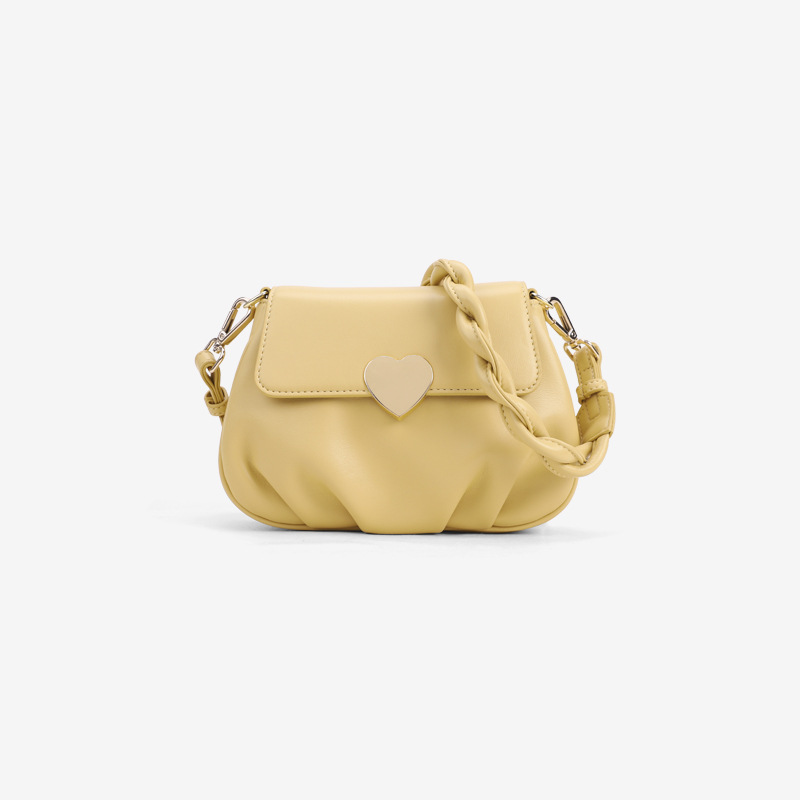 Túi xách da mềm đeo vai có khóa hình trái tim thời trang sành điệu cho nữ