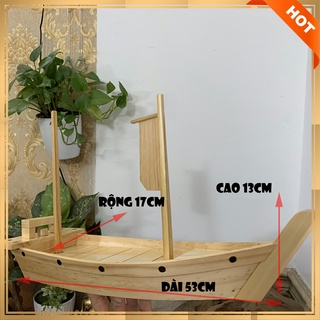 [Dài 63cm - Hàng chuẩn Nhật] Khay thuyền sushi sashimi thuyền gỗ đựng sushi sashimi - khay thuyền gỗ sushi thuyền để lẩu