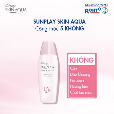 Gel chống nắng dưỡng da trắng mượt cho da khô Sunplay Skin Aqua Silky White Gel SPF 50+ PA++++ 70g