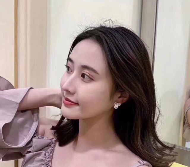 Khuyên tai nơ bạc thật mạ vàng trắng cao cấp đá nhân tạo siêu sáng