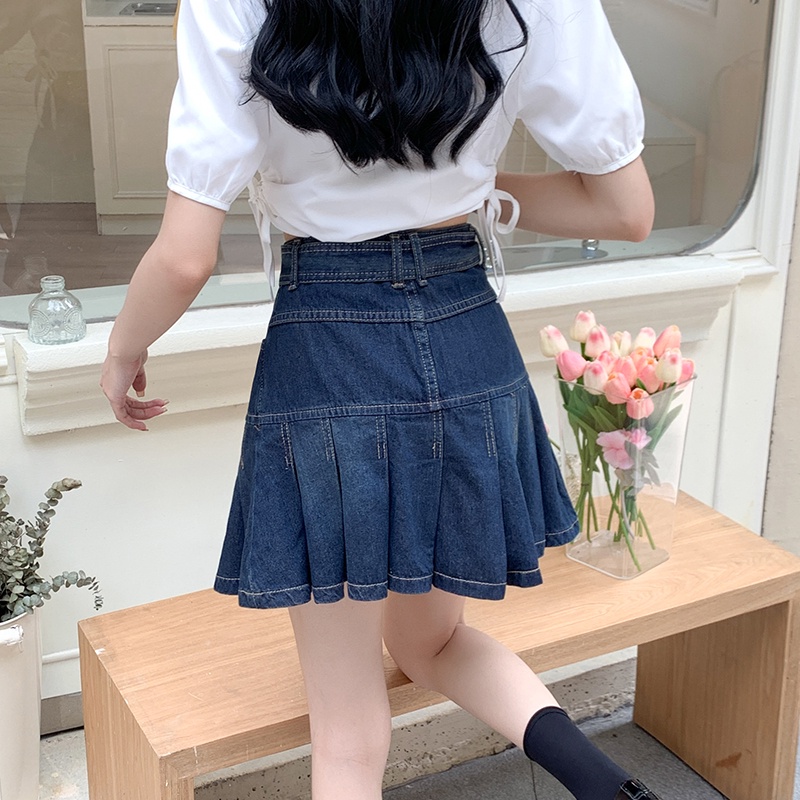 Chân Váy Denim Lưng Cao Thiết Kế Hợp Thời Trang Cho Phái Nữ