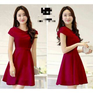 Đầm xòe voan bèo cổ