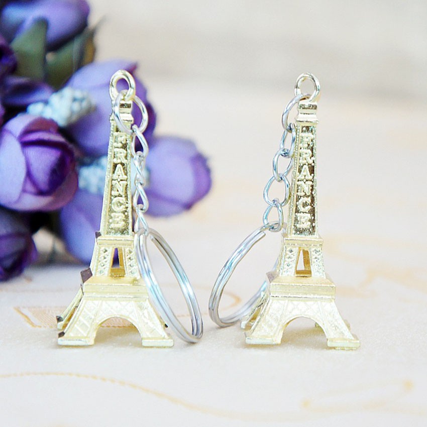 Móc khóa xe máy, ô tô, móc khóa túi sách cao cấp hình tháp Eiffel